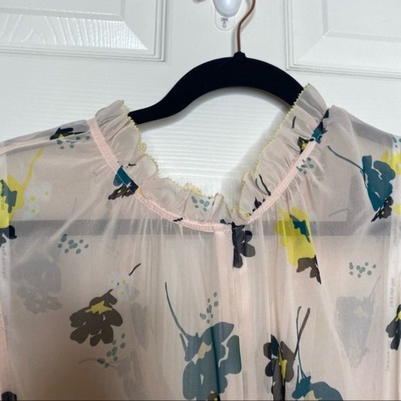 Self-Portrait Pink Asymmetric Graphic Floral-Print Dress Size 6 - Picture 10 of 10